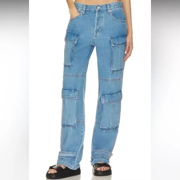 GRLFRND Blue Straight Leg Jeans - Picture 4 of 12